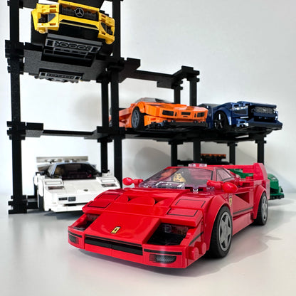 4 Vehicles Display Stand for Lego Speed Champions Cars - Stylish Organizer with Infinite Expansion - No tools setup