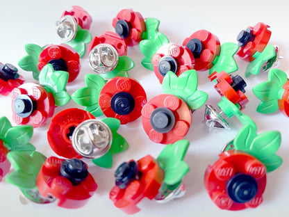 LEGO Poppy Badge｜Handmade Poppy Flower